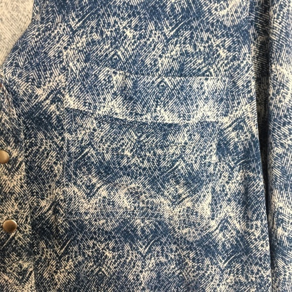 Boho blue white snap button shirt MOLLY & ISADOR - Picture 5 of 8